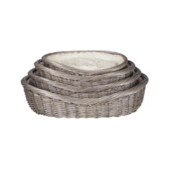 Trixie Wicker Dog Basket With Cushion - Grey 7 Trixie Wicker Dog Basket With Cushion - Grey -Beeztys Zone trixie rieten hondenmand grijs 193547 2000 none
